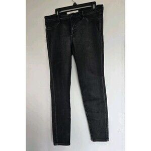 Abercrombie & Fitch Jeans Womens 12‎ Black Reg 31 Straight Leg Grunge Casual